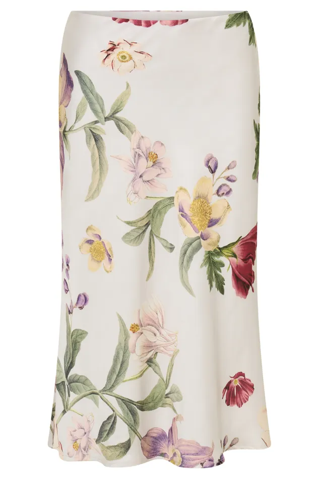 Women Meshki Bottoms Allegra Satin Knee Length Skirt 8211 Bella Rosa Print