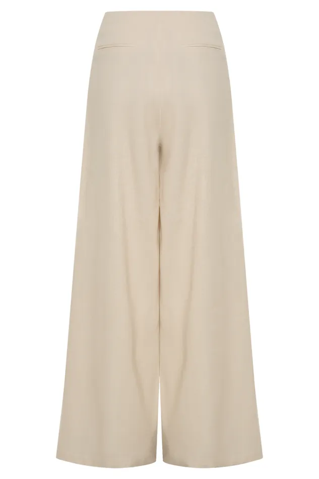 Women Meshki Bottoms Brandi Linen Straight Leg Pant 8211 Wheat Marle