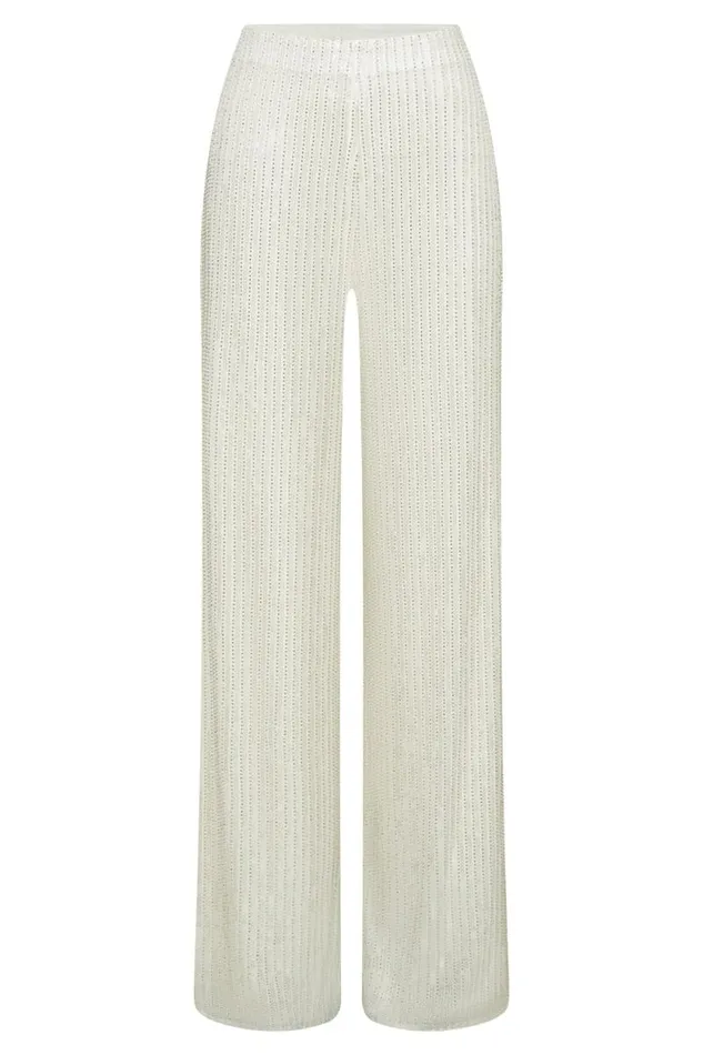 Women Meshki Bottoms Diaz Sequin Pants 8211 White