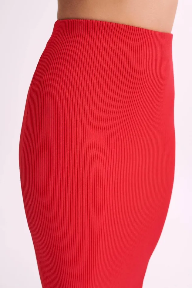 Women Meshki Bottoms Kaesha Split Maxi Knitted Skirt 8211 Red