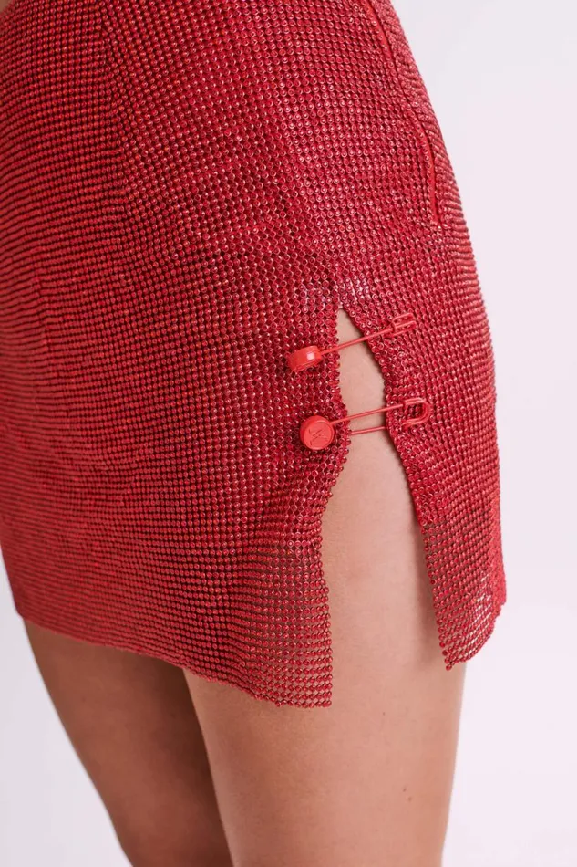Women Meshki Bottoms Marlena Glomesh Mini Skirt 8211 Red Women Meshki Bottoms Marlena Glomesh Mini Skirt 8211 Red