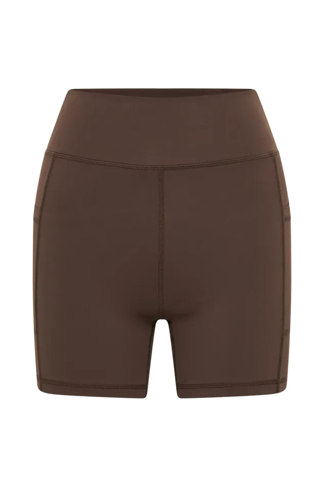 Women Meshki Bottoms Martina Bike Shorts With Pocket 8211 Dark Chocolate
