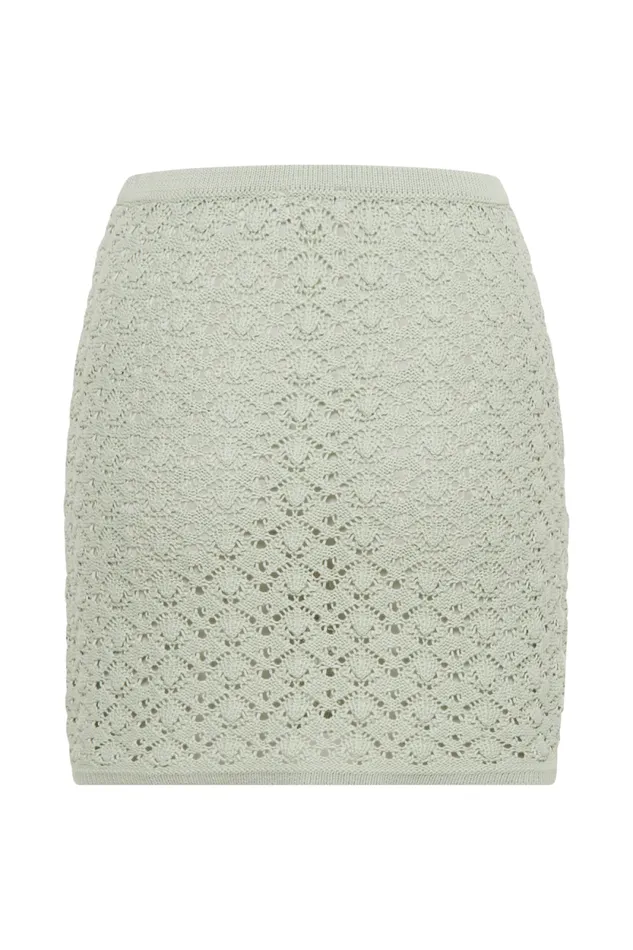 Women Meshki Bottoms Murphy ALine Knit Mini Skirt 8211 Pastel Green
