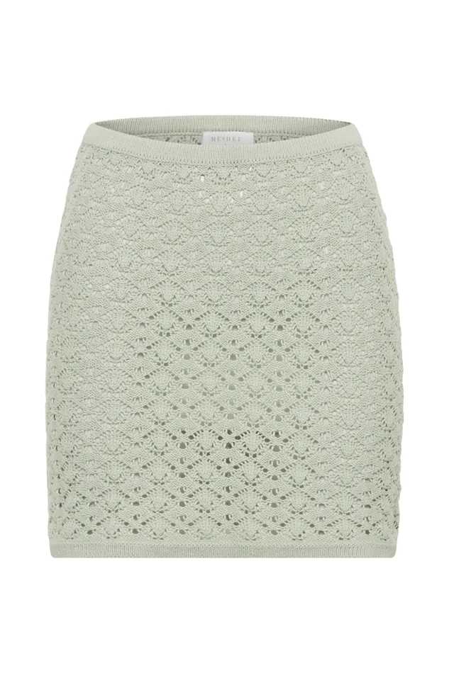 Women Meshki Bottoms Murphy ALine Knit Mini Skirt 8211 Pastel Green