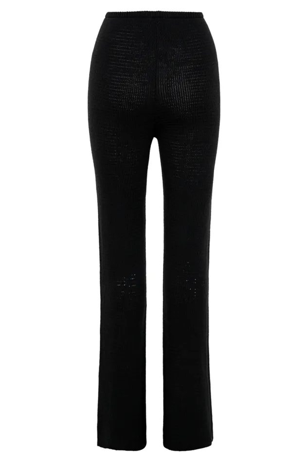 Women Meshki Bottoms Ridley Straight Leg Knit Pant 8211 Black