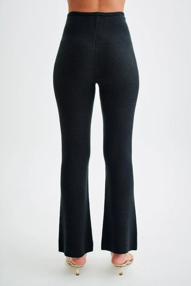 Women Meshki Bottoms Ridley Straight Leg Knit Pant 8211 Black
