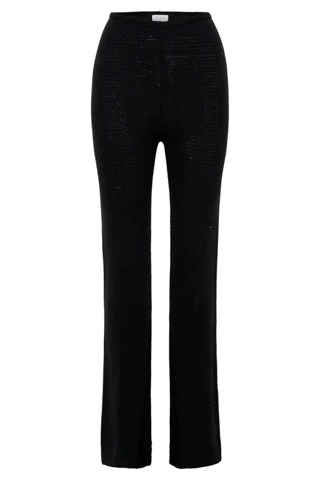 Women Meshki Bottoms Ridley Straight Leg Knit Pant 8211 Black
