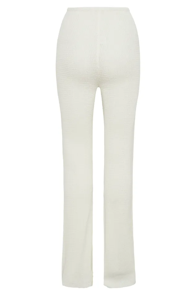 Women Meshki Bottoms Ridley Straight Leg Knit Pant 8211 Ivory