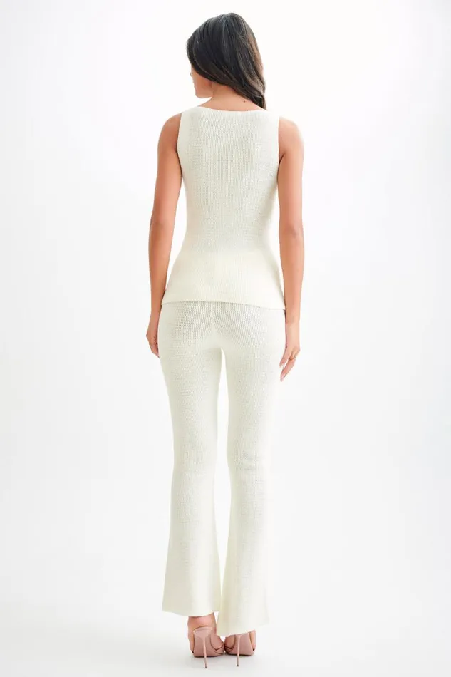 Women Meshki Bottoms Ridley Straight Leg Knit Pant 8211 Ivory