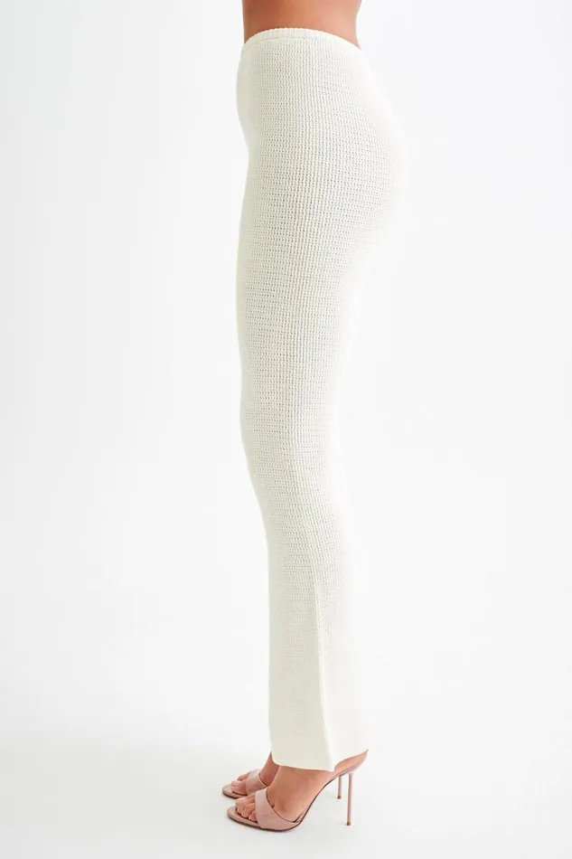 Women Meshki Bottoms Ridley Straight Leg Knit Pant 8211 Ivory