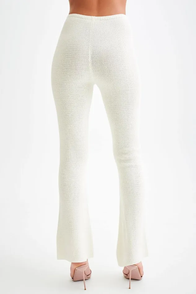 Women Meshki Bottoms Ridley Straight Leg Knit Pant 8211 Ivory