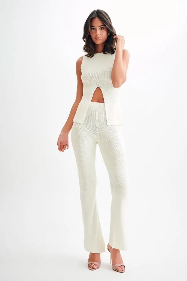Women Meshki Bottoms Ridley Straight Leg Knit Pant 8211 Ivory