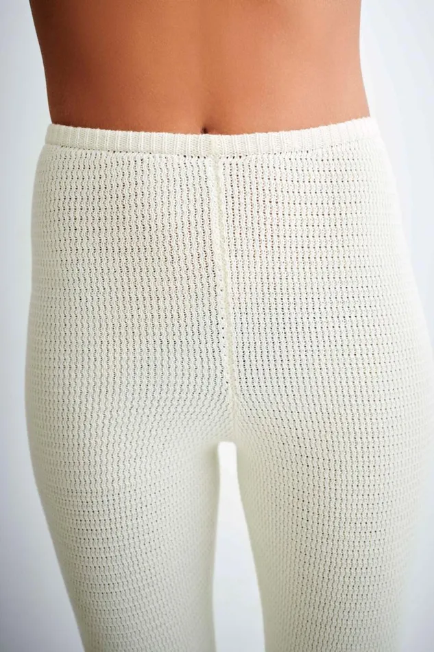 Women Meshki Bottoms Ridley Straight Leg Knit Pant 8211 Ivory