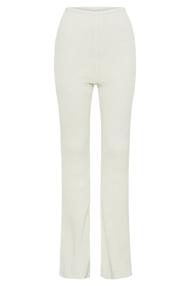 Women Meshki Bottoms Ridley Straight Leg Knit Pant 8211 Ivory