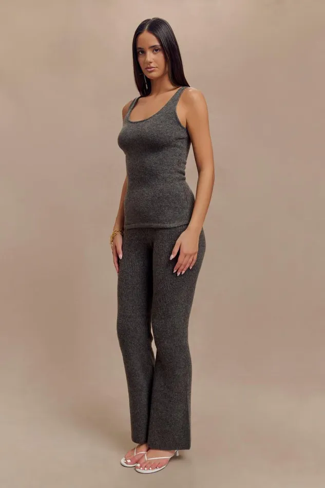 Women Meshki Bottoms Shyann Straight Leg Knit Pant 8211 Charcoal Marle