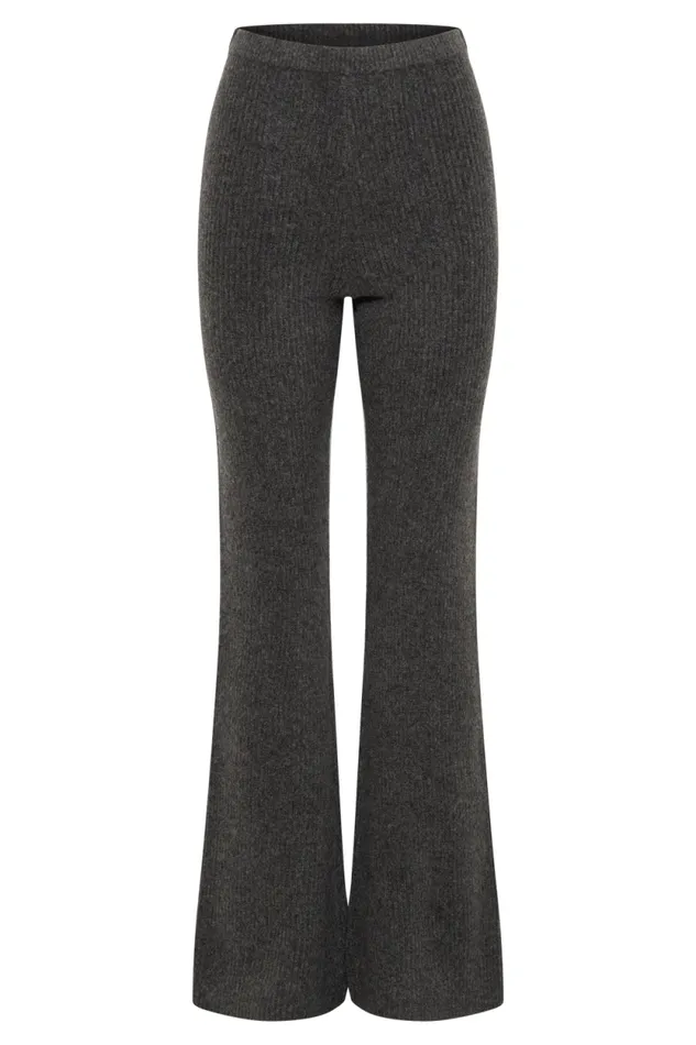 Women Meshki Bottoms Shyann Straight Leg Knit Pant 8211 Charcoal Marle