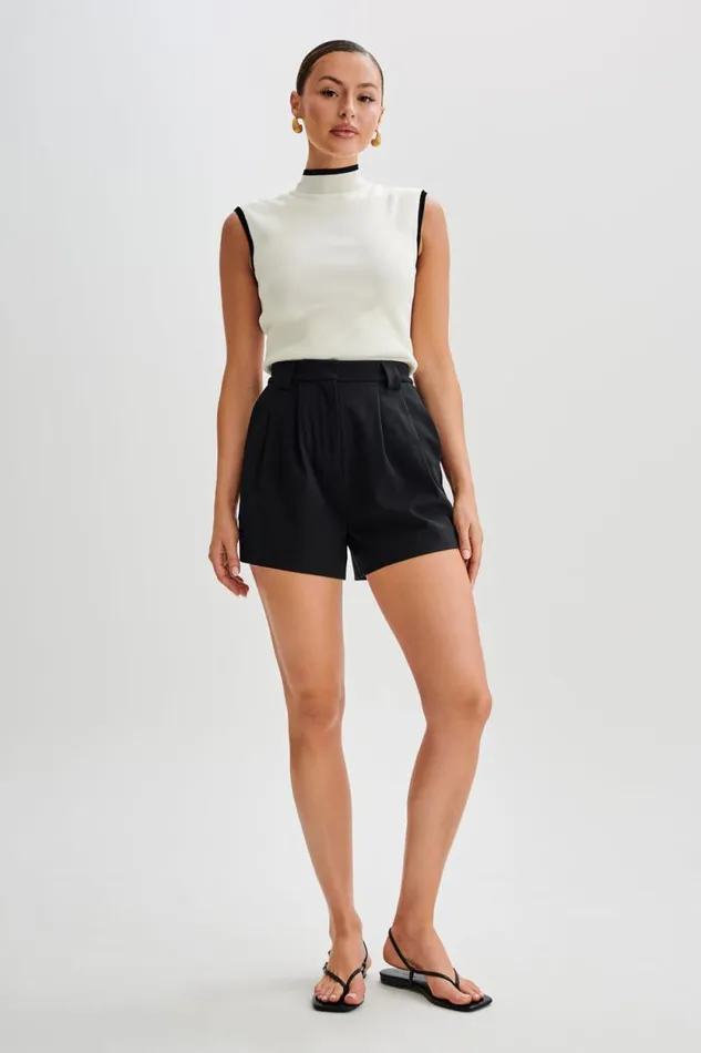 Women Meshki Bottoms Sigourney Suiting Shorts 8211 Black