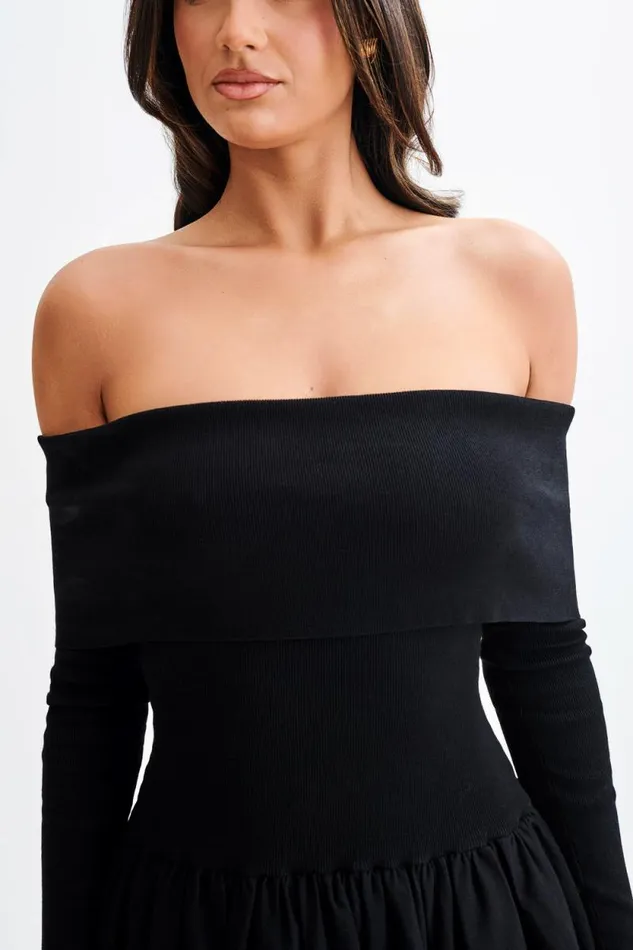 Women Meshki Dresses Atlanta Long Sleeve Mini Dress 8211 Black