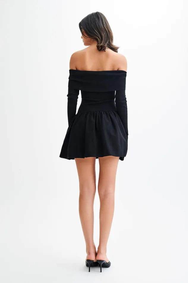 Women Meshki Dresses Atlanta Long Sleeve Mini Dress 8211 Black