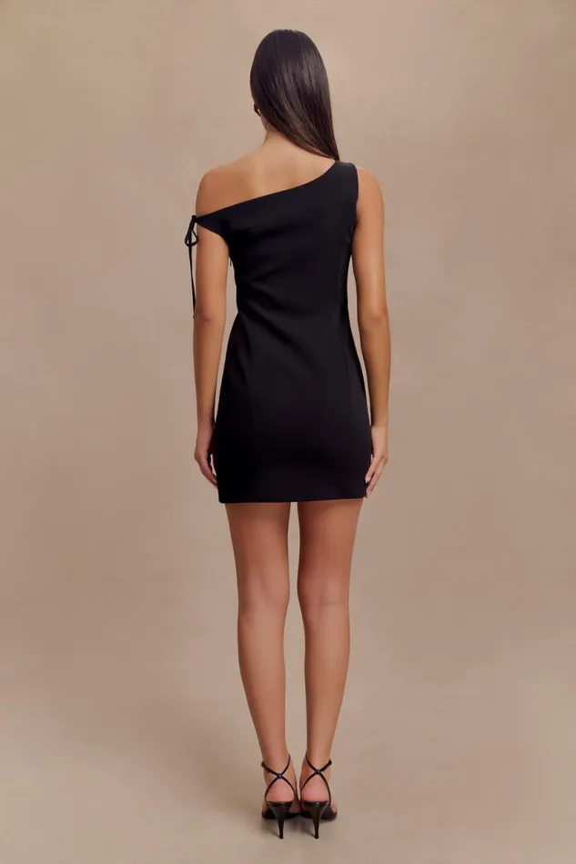 Women Meshki Dresses Baker Suiting Off Shoulder Dress 8211 Black