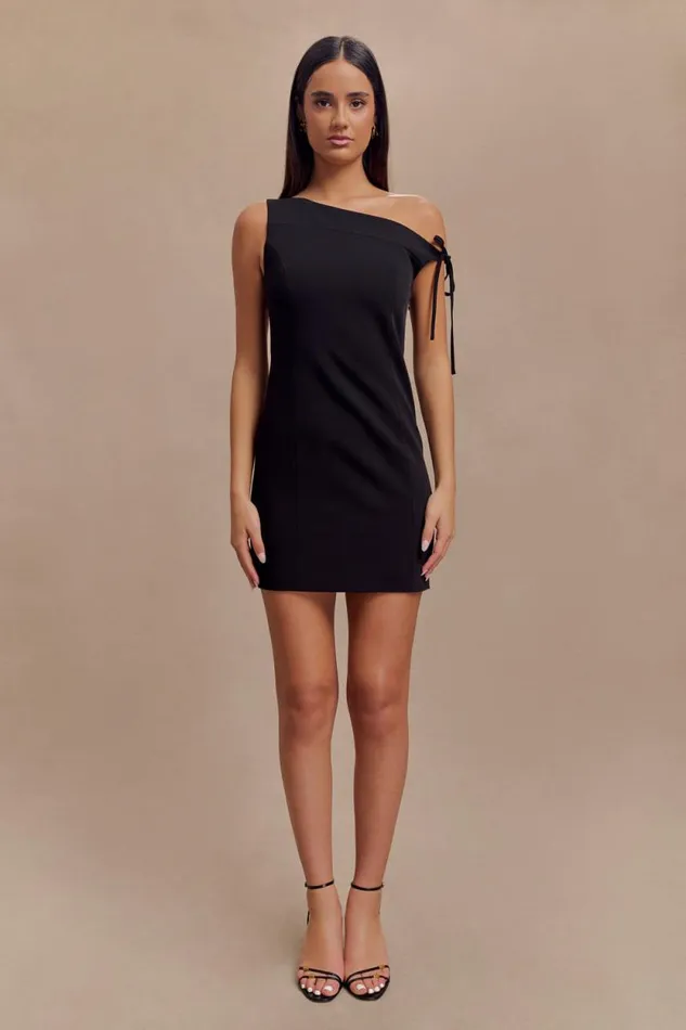 Women Meshki Dresses Baker Suiting Off Shoulder Dress 8211 Black