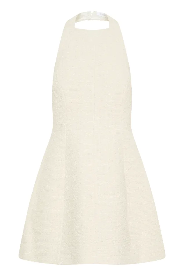 Women Meshki Dresses Carina Boucle Halter Mini Dress 8211 Ivory
