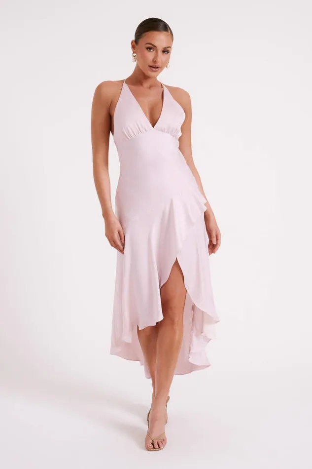 Women Meshki Dresses Casey Satin Midi Dress 8211 Rosewater