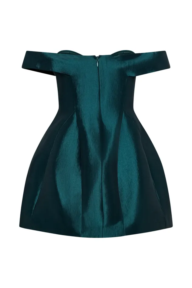 Women Meshki Dresses Diana Off Shoulders Mini Dress 8211 Deep Emerald