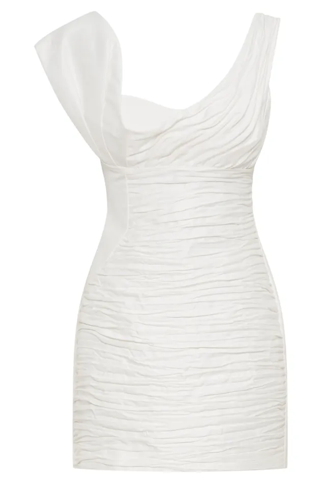 Women Meshki Dresses Farrah Structured Draped Mini Dress 8211 White