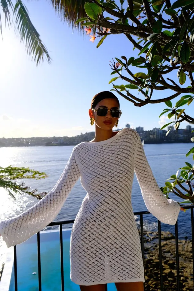 Women Meshki Dresses Galilea Knit Mini Dress 8211 Ivory