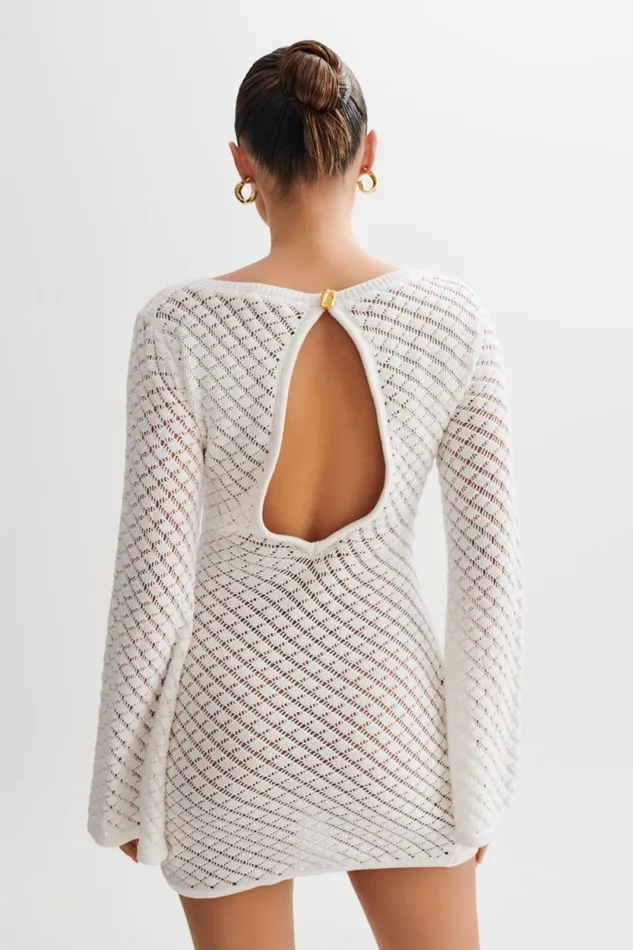 Women Meshki Dresses Galilea Knit Mini Dress 8211 Ivory