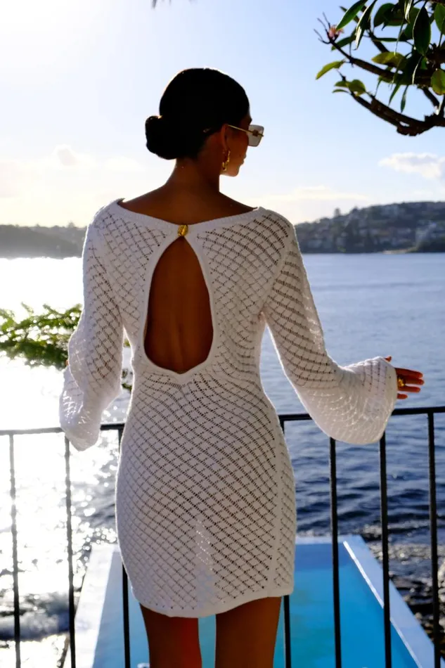 Women Meshki Dresses Galilea Knit Mini Dress 8211 Ivory