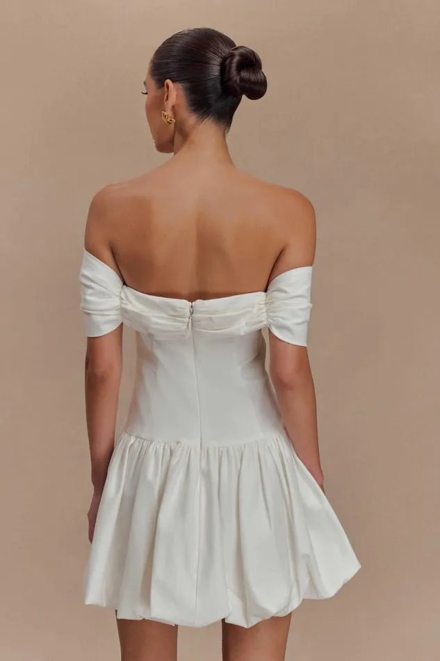 Women Meshki Dresses Giovanna Off Shoulder Mini Dress 8211 White