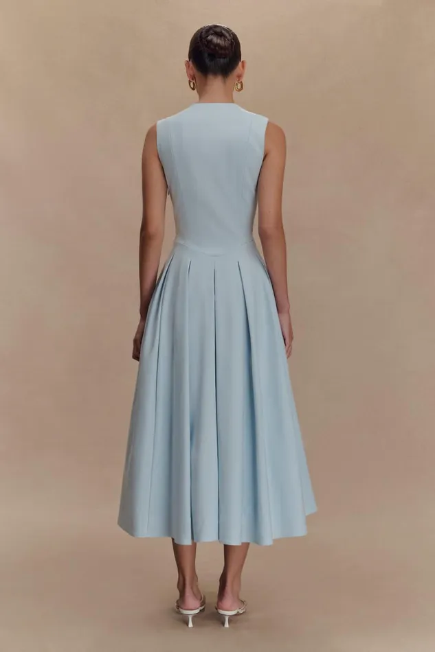 Women Meshki Dresses Keely Cotton Sleeveless Midi Dress 8211 Sky Blue