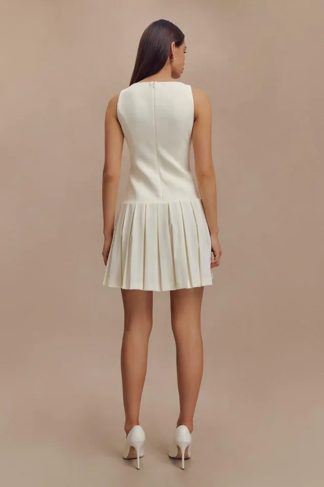 Women Meshki Dresses Mackenzie Sleeveless Pleated Mini Dress 8211 Ivory