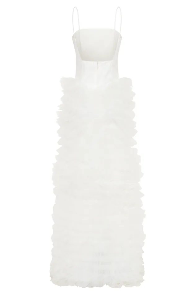 Women Meshki Dresses Magnolia Tiered Ruffle Maxi Dress 8211 Ivory
