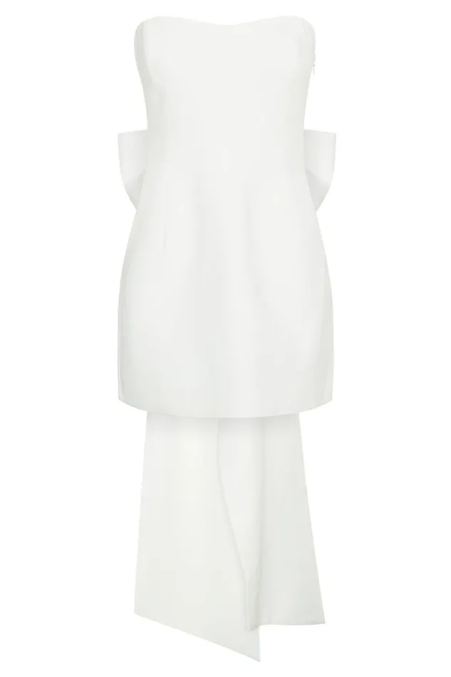 Women Meshki Dresses Meredith Strapless Bow Mini Dress 8211 White