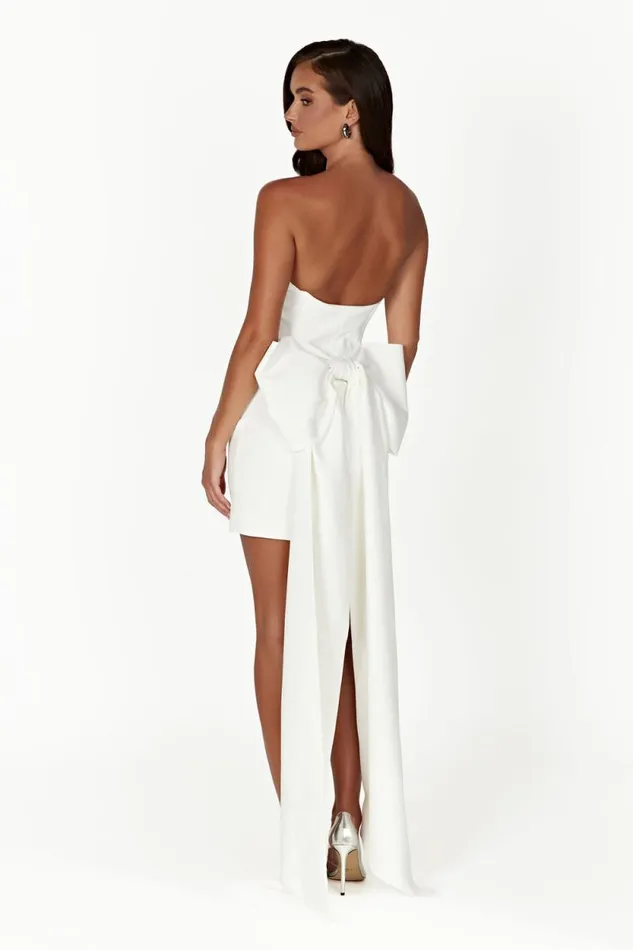Women Meshki Dresses Meredith Strapless Bow Mini Dress 8211 White