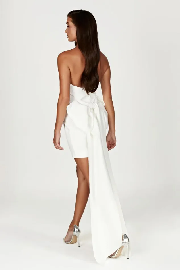 Women Meshki Dresses Meredith Strapless Bow Mini Dress 8211 White
