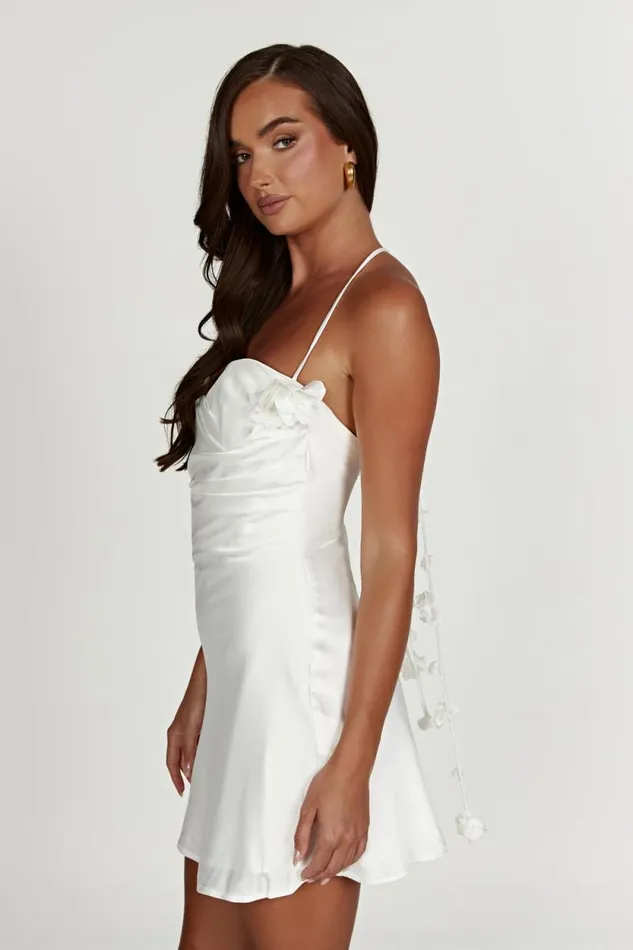 Women Meshki Dresses Otillie Rose Halter Mini Dress 8211 White
