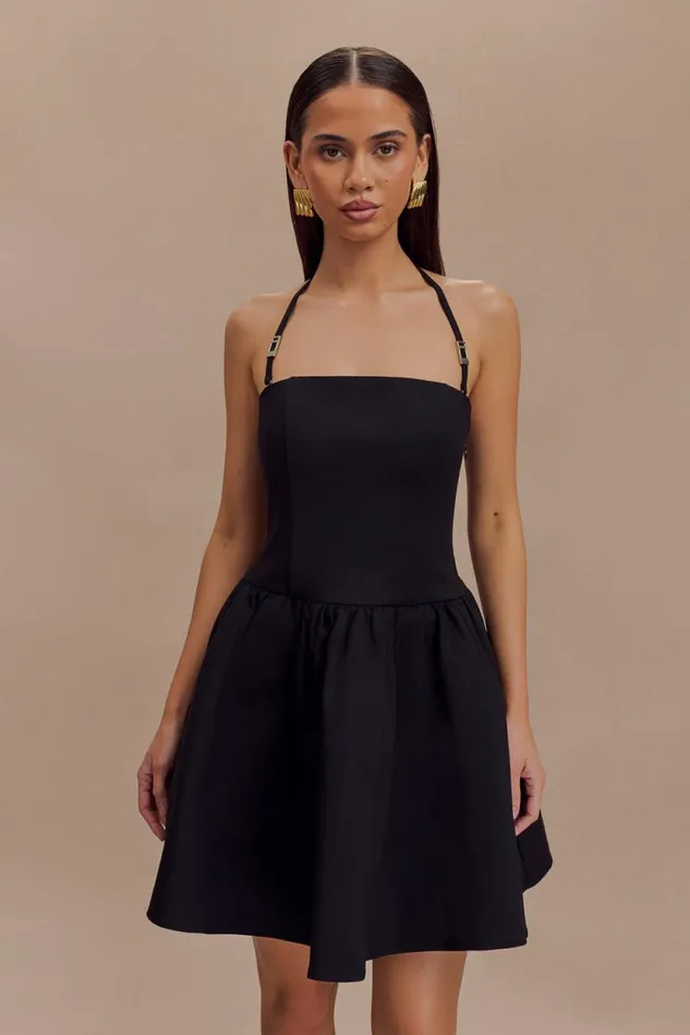 Women Meshki Dresses Ruby Halter Mini Dress 8211 Black