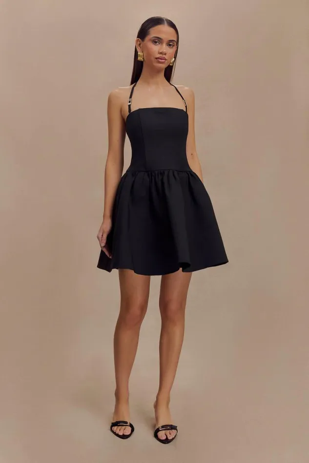 Women Meshki Dresses Ruby Halter Mini Dress 8211 Black