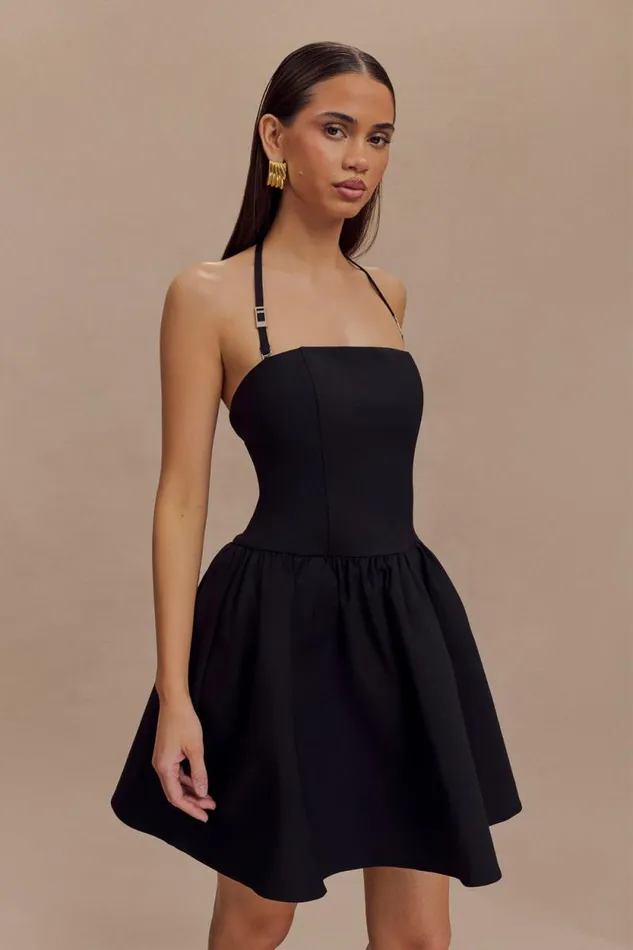 Women Meshki Dresses Ruby Halter Mini Dress 8211 Black