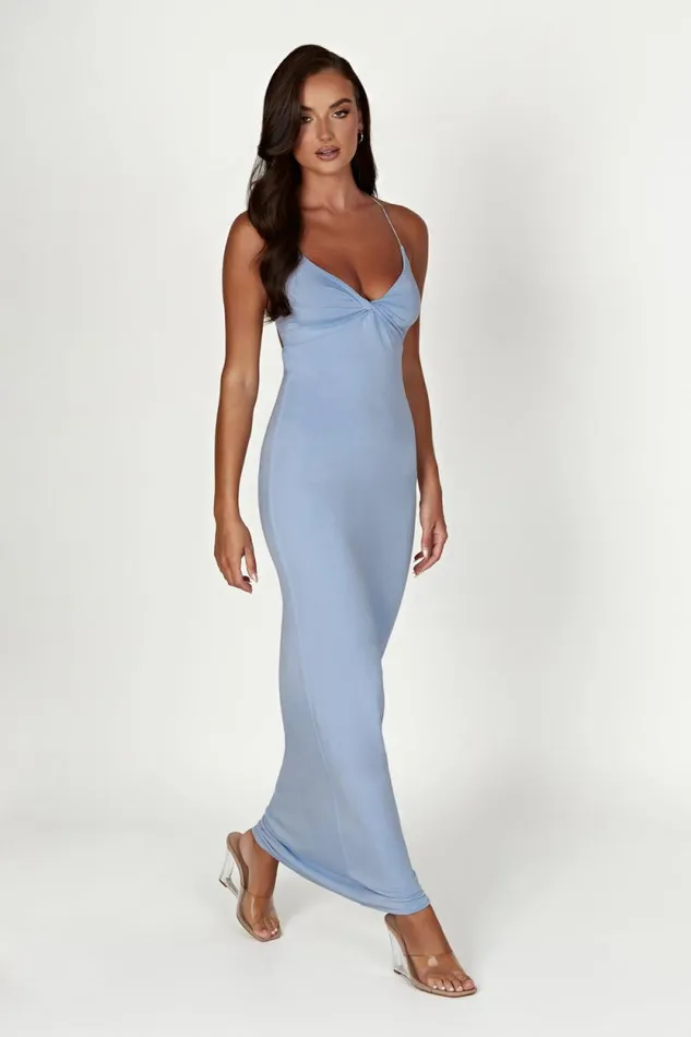 Women Meshki Dresses Sinead Twist Maxi Dress 8211 Powder Blue