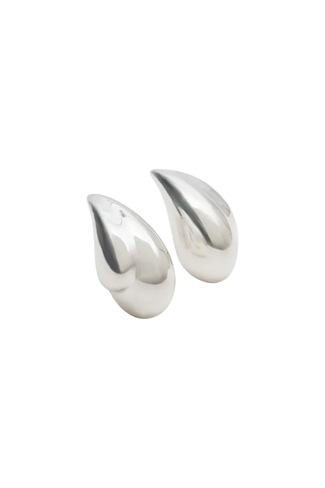 Women Meshki Jewellery Zadie Oversized Double Teardrop Earrings 8211 Silver