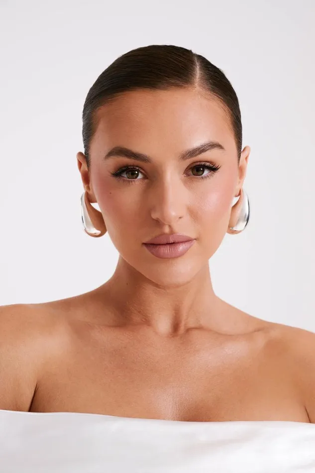 Women Meshki Jewellery Zadie Oversized Double Teardrop Earrings 8211 Silver