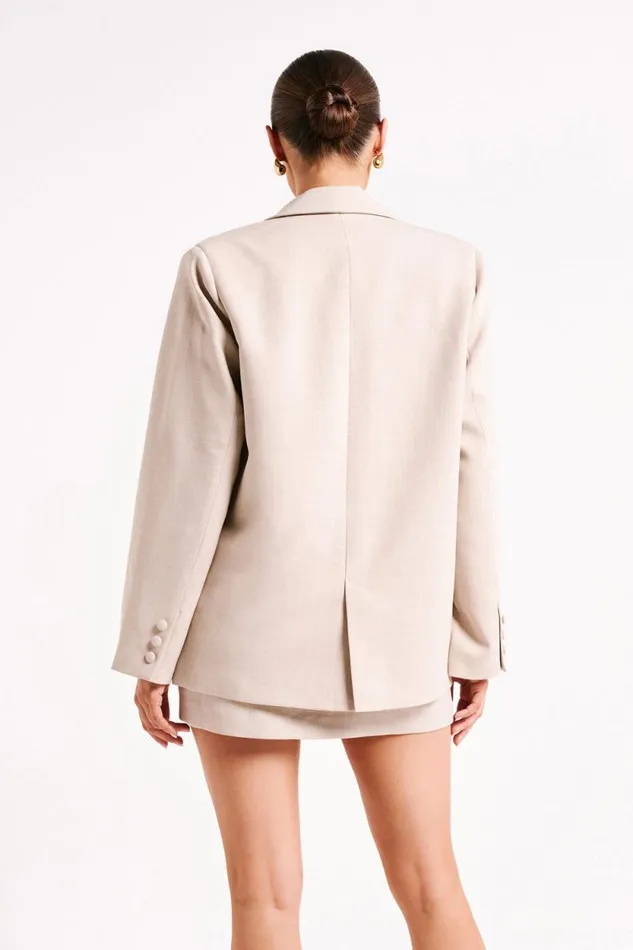 Women Meshki Outerwear Drew Oversized Textured Blazer 8211 Natural