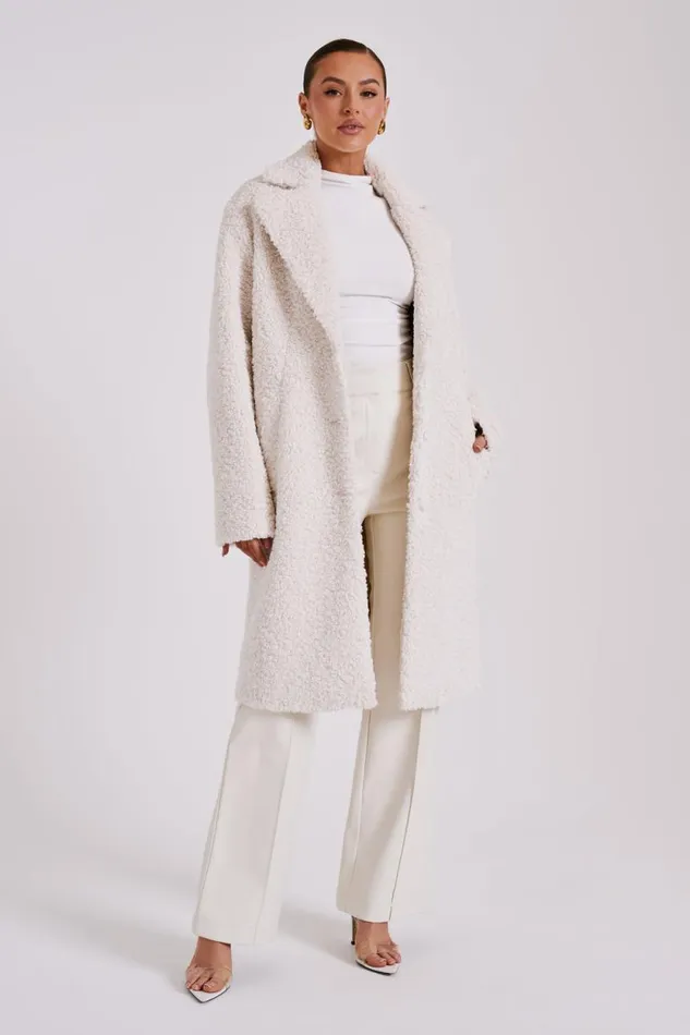 Women Meshki Outerwear Izzy Boucle Coat 8211 Cream