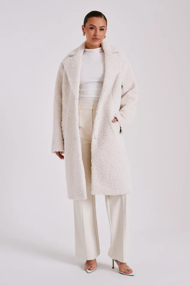 Women Meshki Outerwear Izzy Boucle Coat 8211 Cream