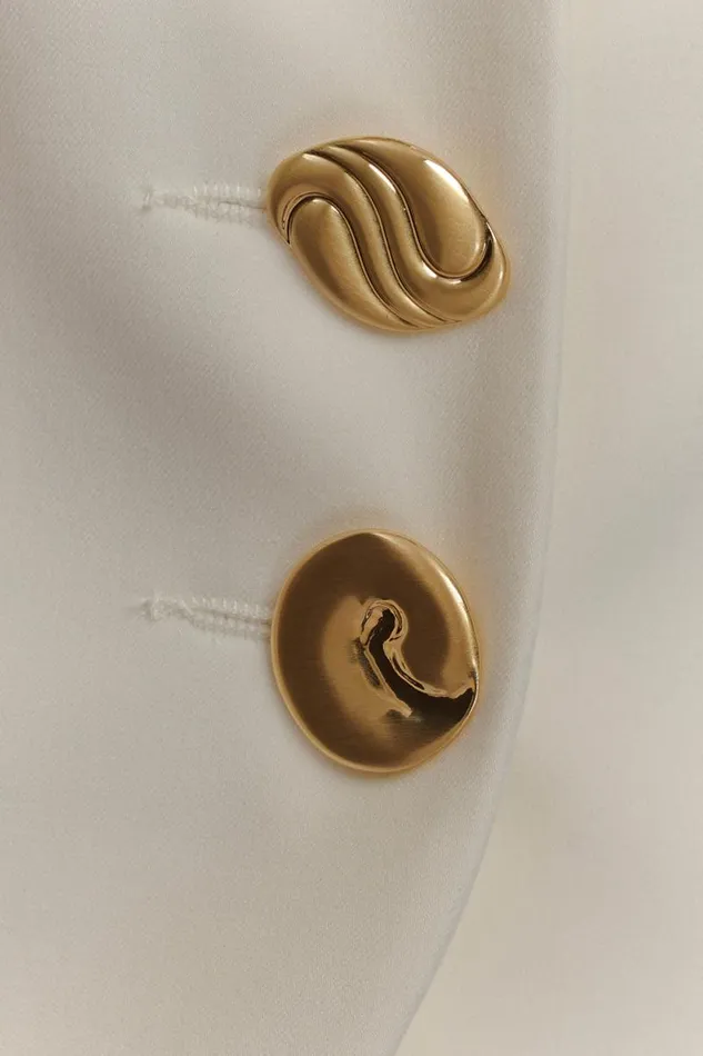 Women Meshki Tops Alix Mixed Button Vest 8211 Ivory